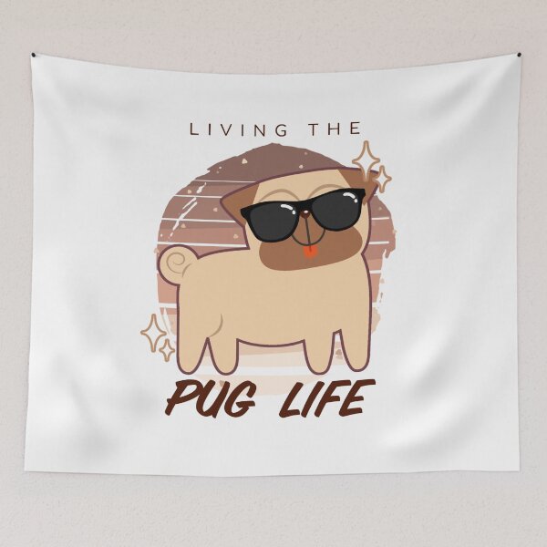 Item preview, Cute Pug Wearing Sunglasses designed and sold by sunnyxvibesss.