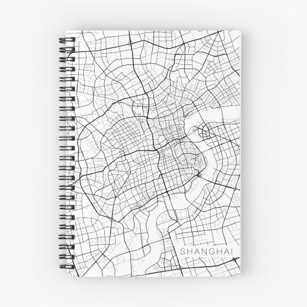 Item preview, Shanghai Map, China - Black and White designed and sold by MainStreetMaps.
