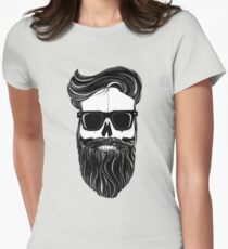 Ray's black bearded skull Women's Fitted T-Shirt