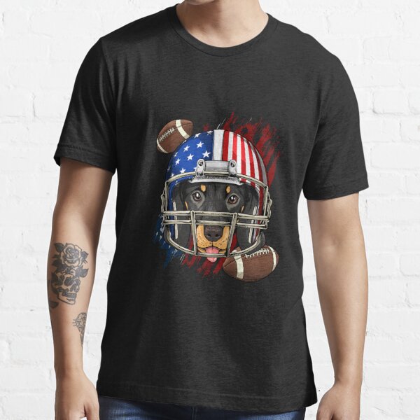 Dachshund American Football Helmet USA Flag Dog Pet Lovers T-Shirt