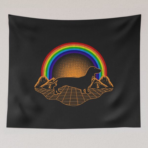 Item preview, Dachshund Dog Lovers Mom Dad Retro Rainbow designed and sold by toricak06.