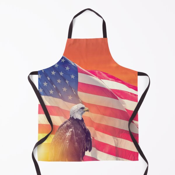 Item preview, American Flag and Bald Eagle against sunset designed and sold by svetlanna.