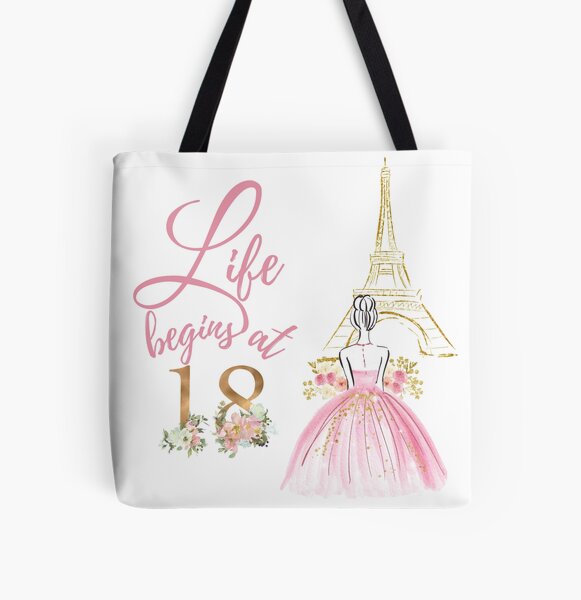 Life Begins at 18 - 18th birthday, Debutante Tote Bag for Sale by  BestFindsGifts