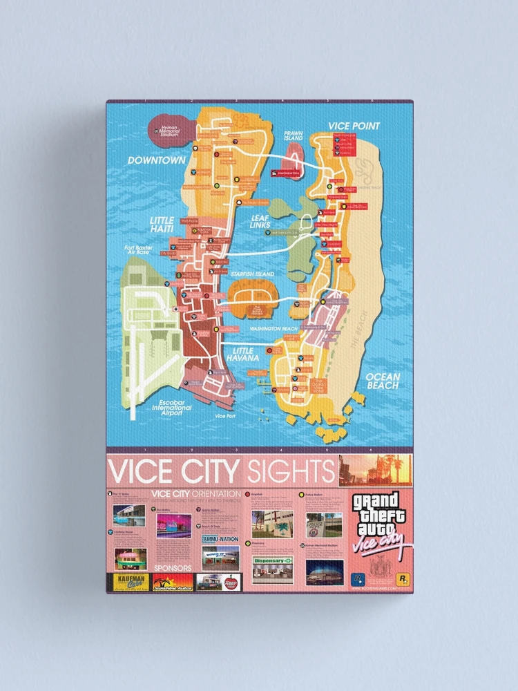 GTA Vice City Mapa/Pôster para PS2 - Escorrega o Preço