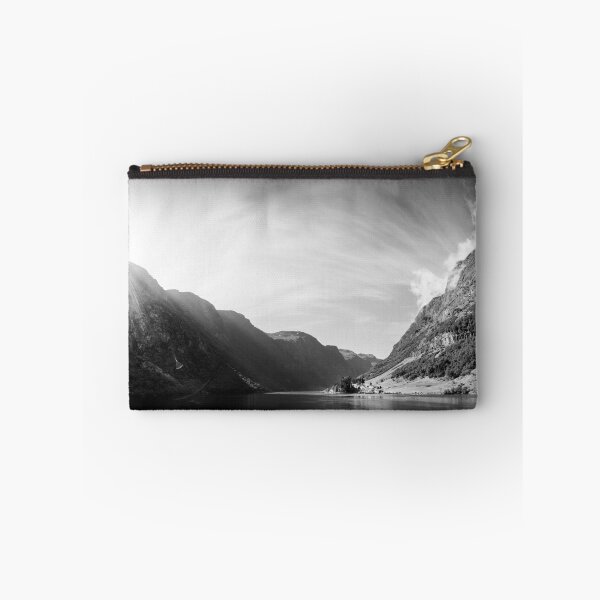 Item preview, Sunrise over Fjord Village in Black & White designed and sold by Nicklas81.