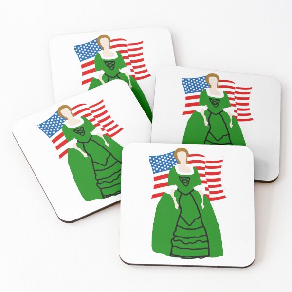 Item preview, Green Colonial Woman with American Flag designed and sold by eevee135.