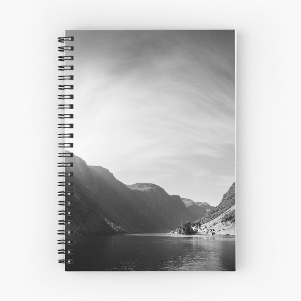 Item preview, Sunrise over Fjord Village in Black & White designed and sold by Nicklas81.
