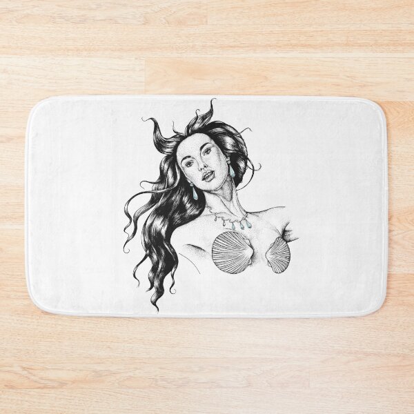 Item preview, Aquamarine Mermaid Portrait - March Birthstone designed and sold by Elizabeth Weglein.
