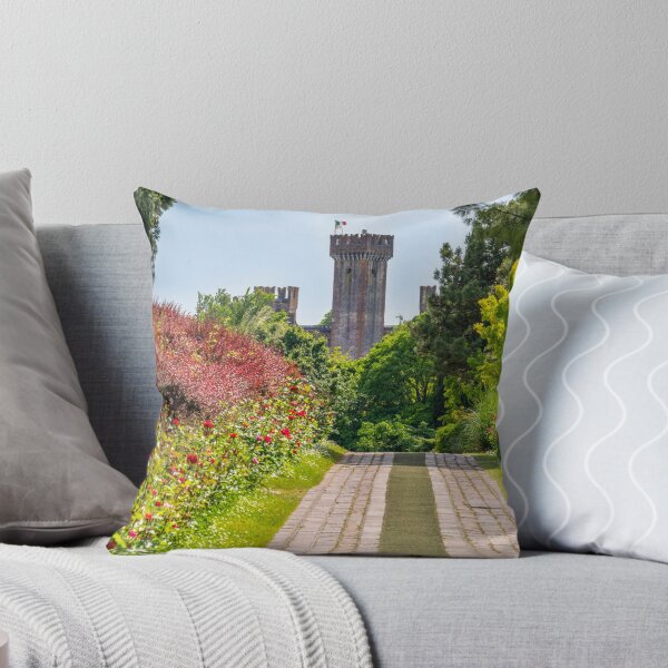 Item preview, The parco giardino Sigurta gardens with the Castle of Valeggio sul Mincio on the background near Verona - Veneto region - Italy landmarks . designed and sold by fineartitalia.