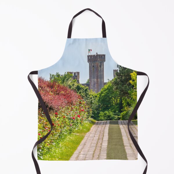 Item preview, The parco giardino Sigurta gardens with the Castle of Valeggio sul Mincio on the background near Verona - Veneto region - Italy landmarks . designed and sold by fineartitalia.