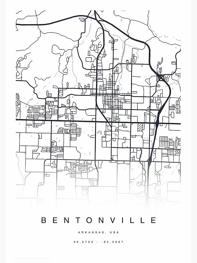 "Bentonville, Arkansas USA Map Poster" Poster for Sale by TheZenSprout