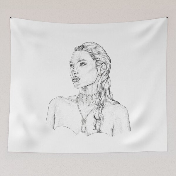 Item preview, Pearl Mermaid Portrait - June Birthstone designed and sold by Elizabeth Weglein.