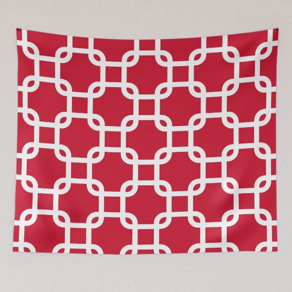 Item preview, Red and White Geometric Pattern - Squares  designed and sold by thelustrous.