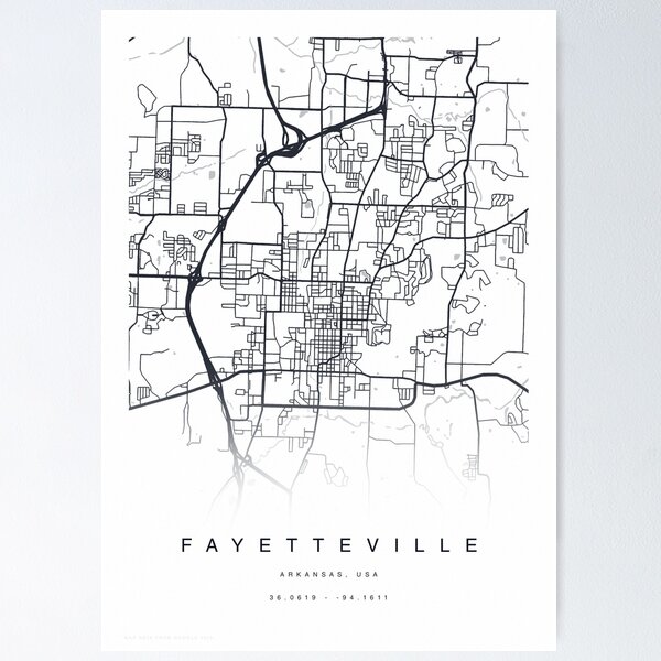 Item preview, Fayetteville, Arkansas USA Map Poster designed and sold by TheZenSprout.