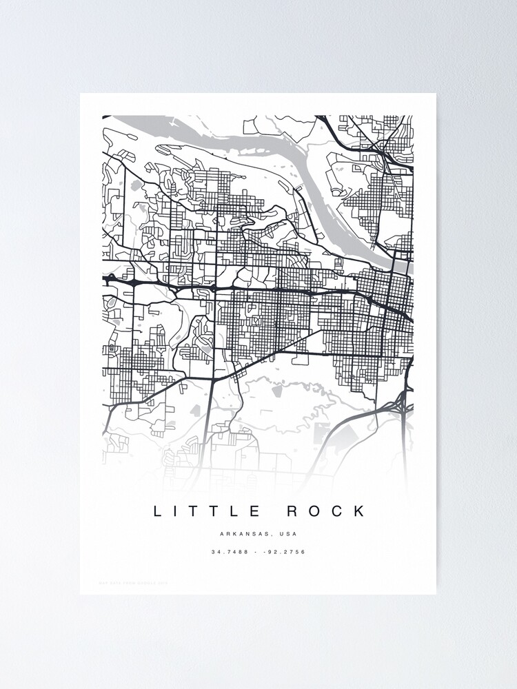 quot Little Rock Arkansas USA Map - Fposter,small,wall Texture,product,750x1000