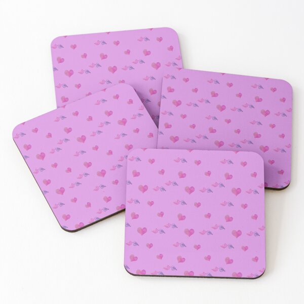 Item preview, Little Birdies and Pink Hearts Pattern designed and sold by ncNatureVisions.