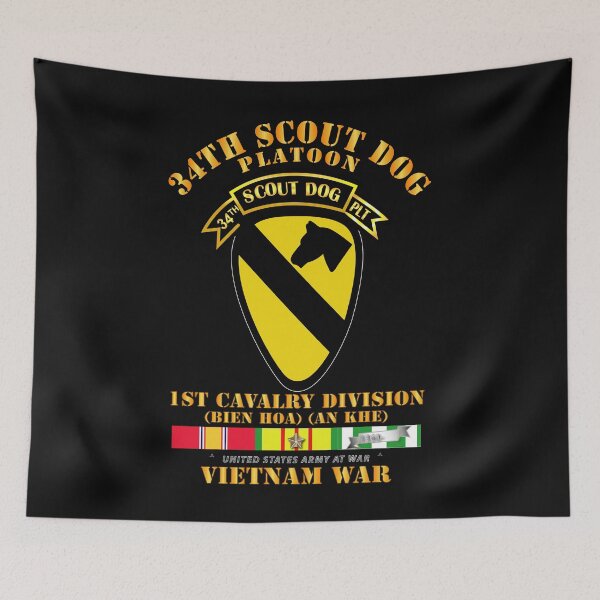 Item preview, Army - 34th Scout Dog Platoon 1st Cav w Tab - VN SVC designed and sold by Military Insignia Products.