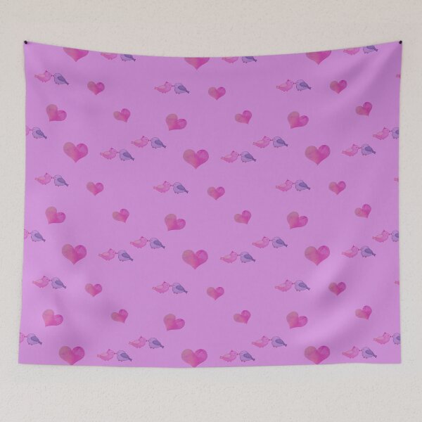 Item preview, Little Birdies and Pink Hearts Pattern designed and sold by NC NatureVisions.