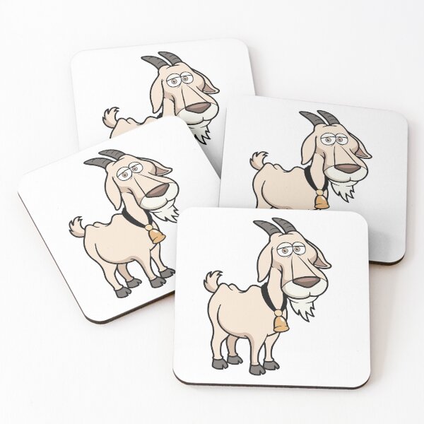 Adult Mountain Domestic Goat Vector Art Coasters (Set of 4)