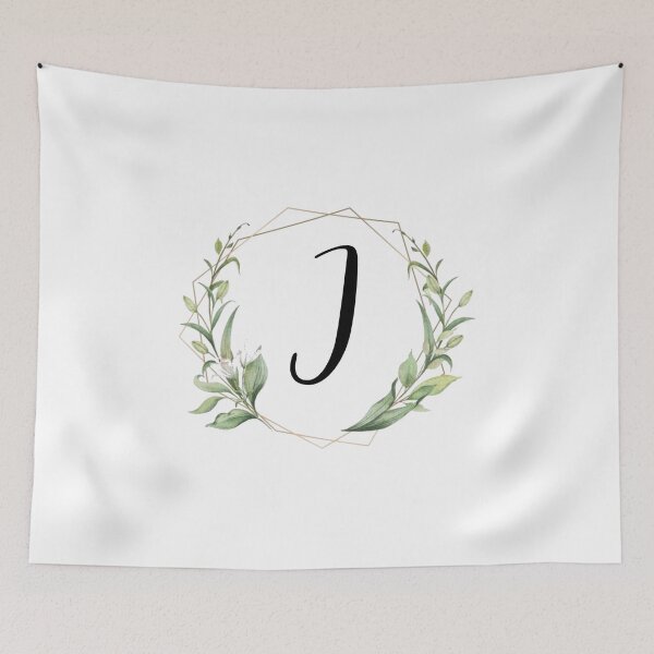 Item preview, Golden frame monogram with laurels letter I designed and sold by JustSeasons.