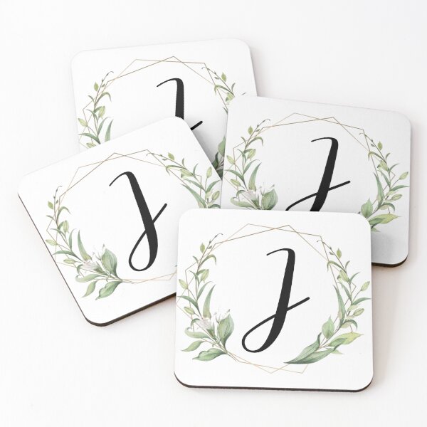 Item preview, Golden frame monogram with laurels letter J designed and sold by JustSeasons.