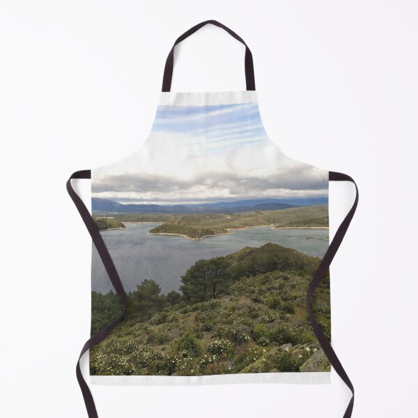 Item preview, View down the hill over the water and mountains designed and sold by tattib.