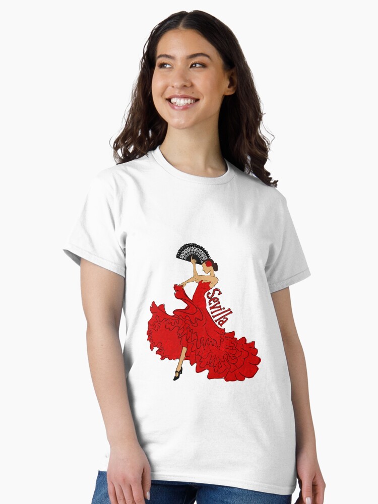 Thumbnail 2 of 7, Classic T-Shirt, Sevillana Flamenco Dancer designed and sold by maya-reinstein.