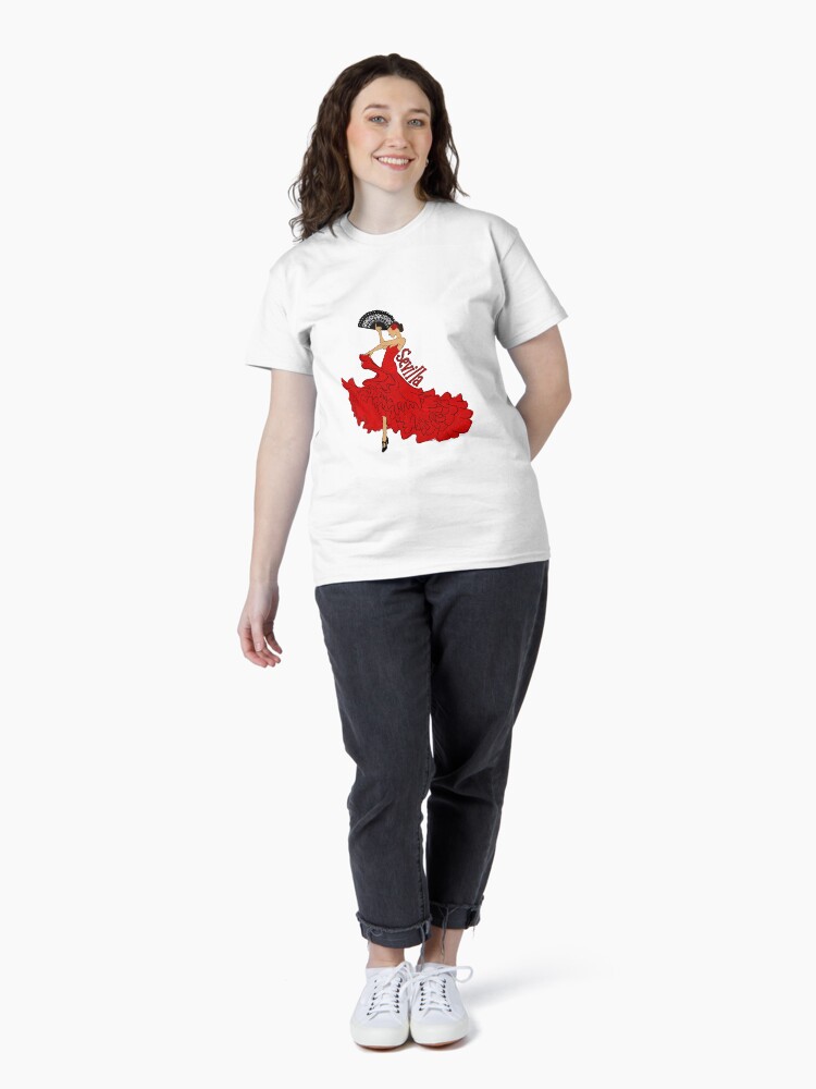 Thumbnail 4 of 7, Classic T-Shirt, Sevillana Flamenco Dancer designed and sold by maya-reinstein.