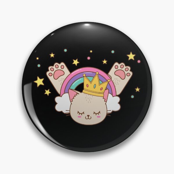 Item preview, Cat in Crown with rainbow pows designed and sold by FeaturedStore.
