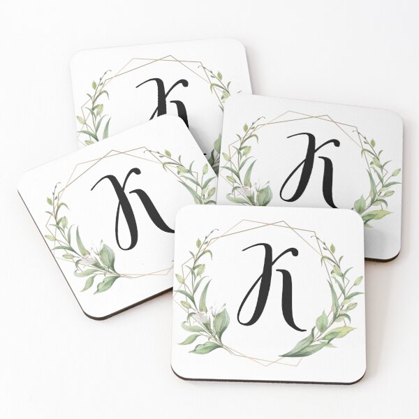 Item preview, Golden frame monogram with laurels letter K designed and sold by JustSeasons.