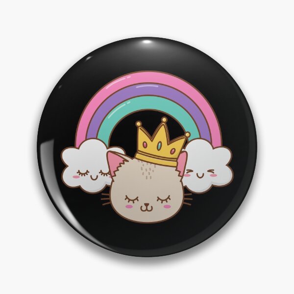 Item preview, Cat in Crown with rainbow smiling designed and sold by FeaturedStore.