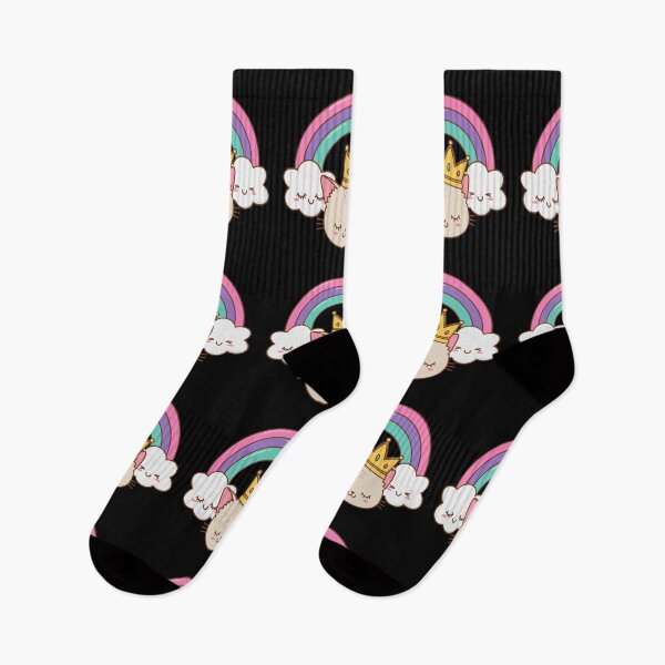 Item preview, Cat in Crown with rainbow smiling designed and sold by FeaturedStore.
