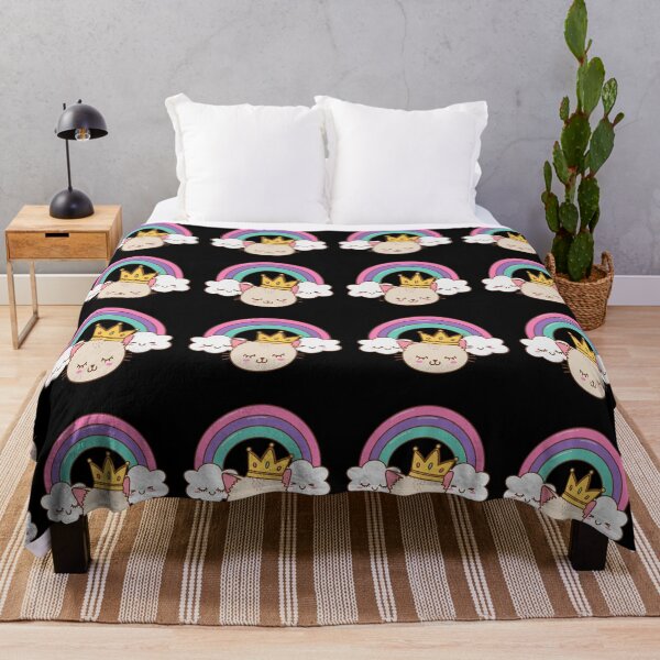 Item preview, Cat in Crown with rainbow smiling designed and sold by FeaturedStore.