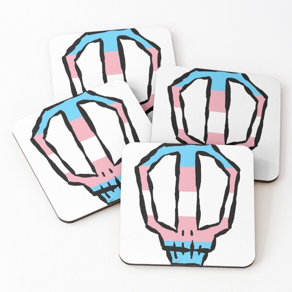 Item preview, trans flag skull designed and sold by baldartist80.