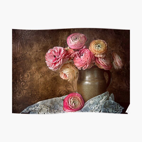 Ranunculus Still Life Poster