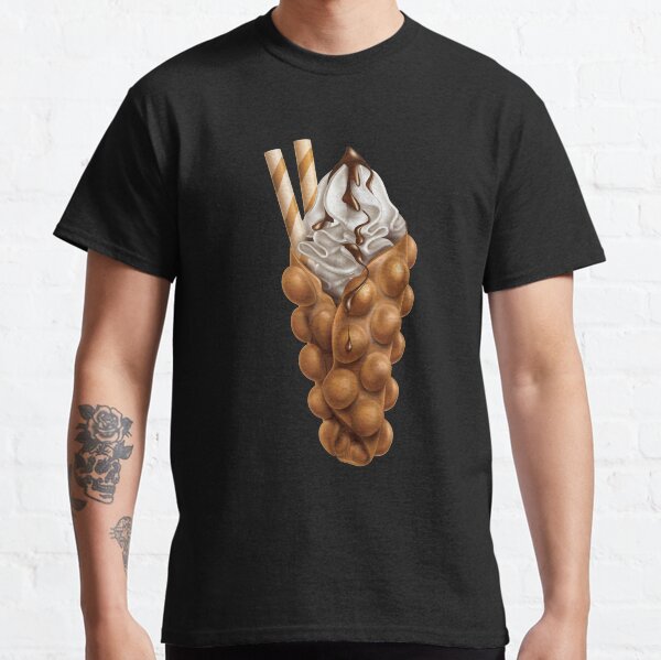 Egg Bubble Waffle Vanilla Ice Cream and Chocolate Sauce Classic T-Shirt