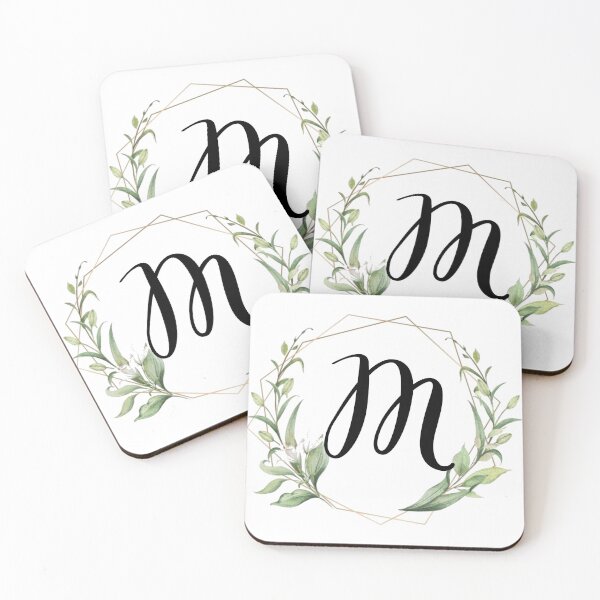 Item preview, Golden frame monogram with laurels letter M designed and sold by JustSeasons.