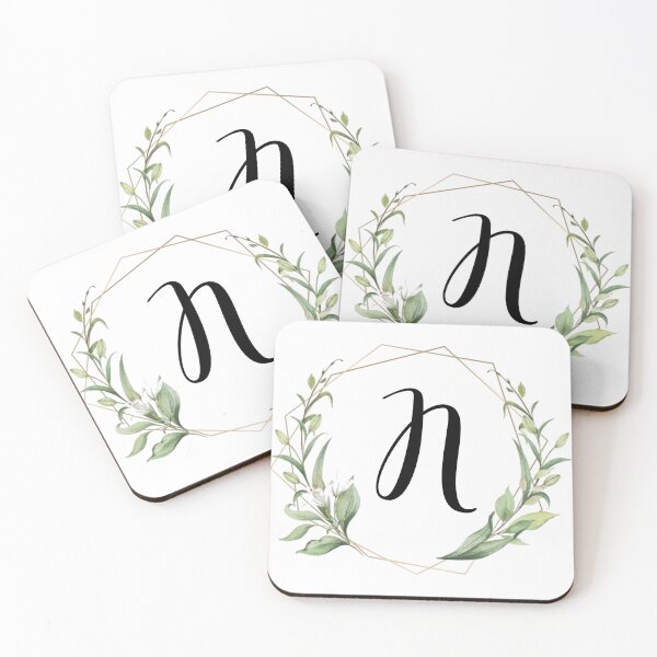 Item preview, Golden frame monogram with laurels letter N designed and sold by JustSeasons.
