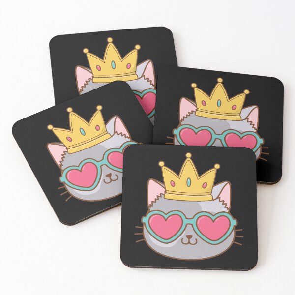 Item preview, Cat in Crown wearing heart sunglasses designed and sold by FeaturedStore.