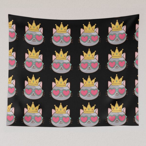 Item preview, Cat in Crown wearing heart sunglasses designed and sold by FeaturedStore.