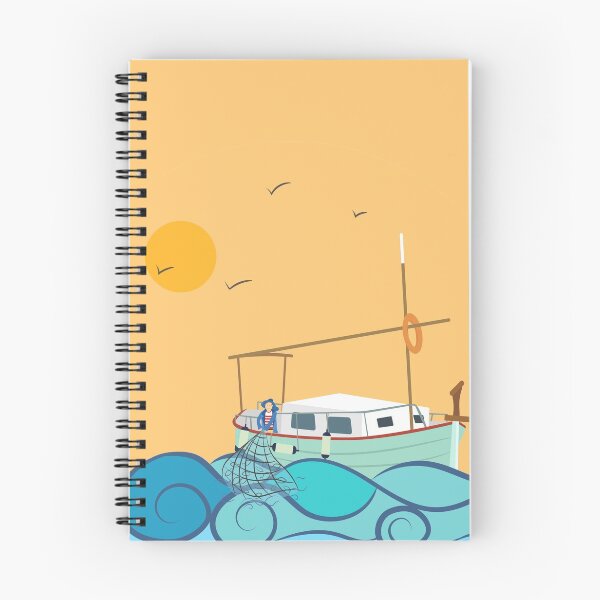 Item preview, Tribute to the trade of fishing.  With a boat and a fisherman with a net. designed and sold by Martapp.