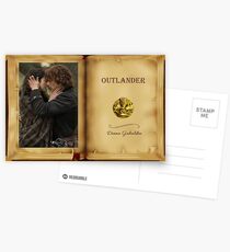 Outlander book with Jamie and Claire Postcards