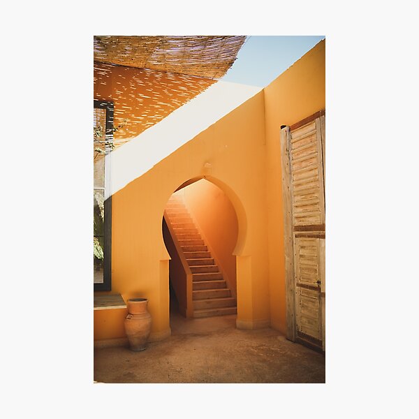 Item preview, Yellow door from a colorful Riad in Marrakech morocco designed and sold by Morocco  Print.