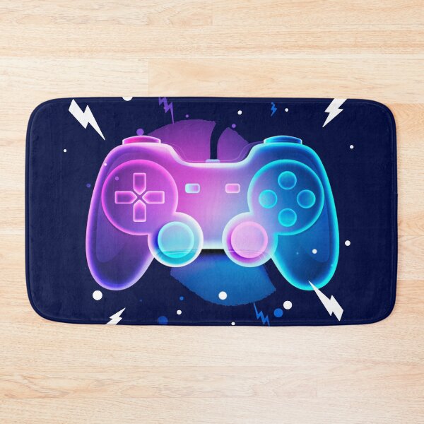 Item preview, Retro Game Console Controller in Neon Colors with Power Symbols Lightning Bolts designed and sold by WearWolfDesigns.