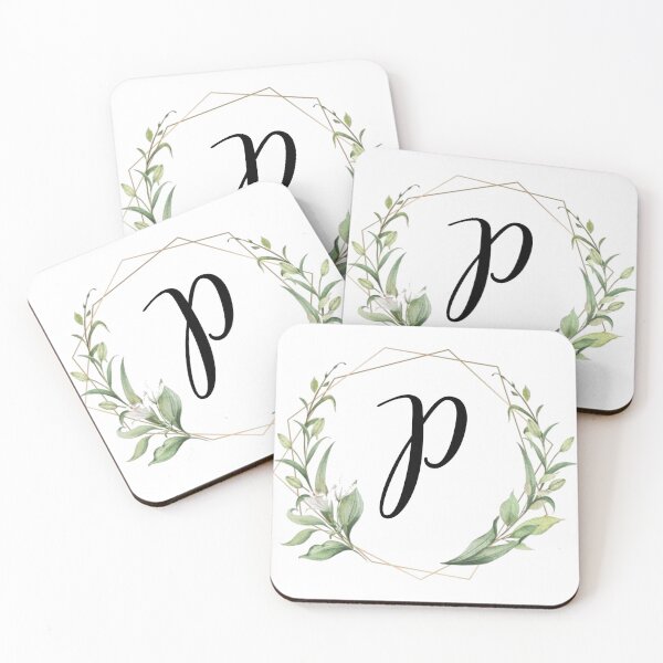 Item preview, Golden frame monogram with laurels letter P designed and sold by JustSeasons.