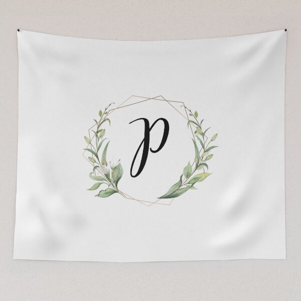 Item preview, Golden frame monogram with laurels letter P designed and sold by JustSeasons.