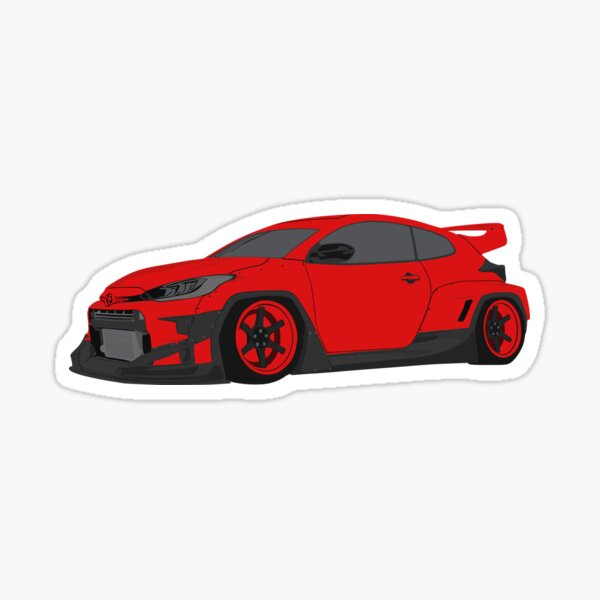 "Red Toyota GR Yaris JDM" Sticker by ArizkaStd Redbubble