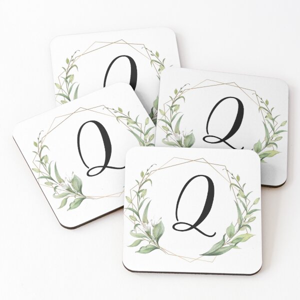 Item preview, Golden frame monogram with laurels letter Q designed and sold by JustSeasons.