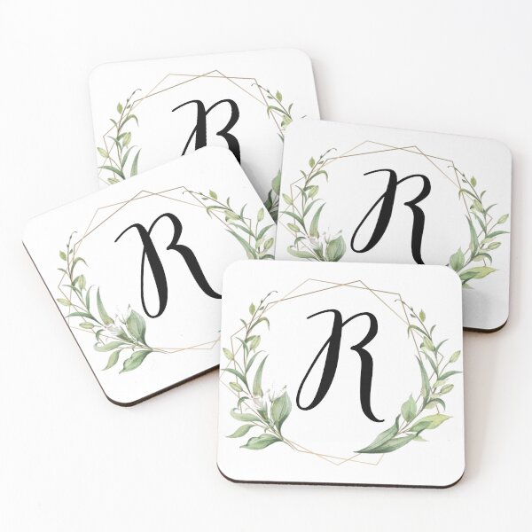 Item preview, Golden frame monogram with laurels letter R designed and sold by JustSeasons.