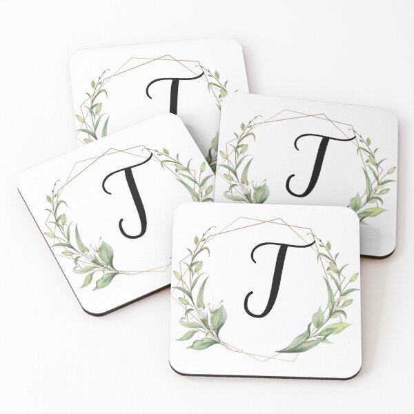 Item preview, Golden frame monogram with laurels letter T designed and sold by JustSeasons.